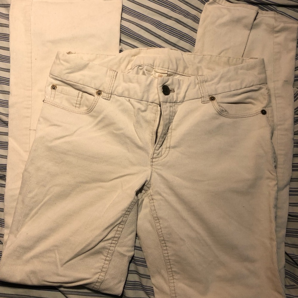 J. Crew Women's Off-White Straight Leg Pants Corduroy 4